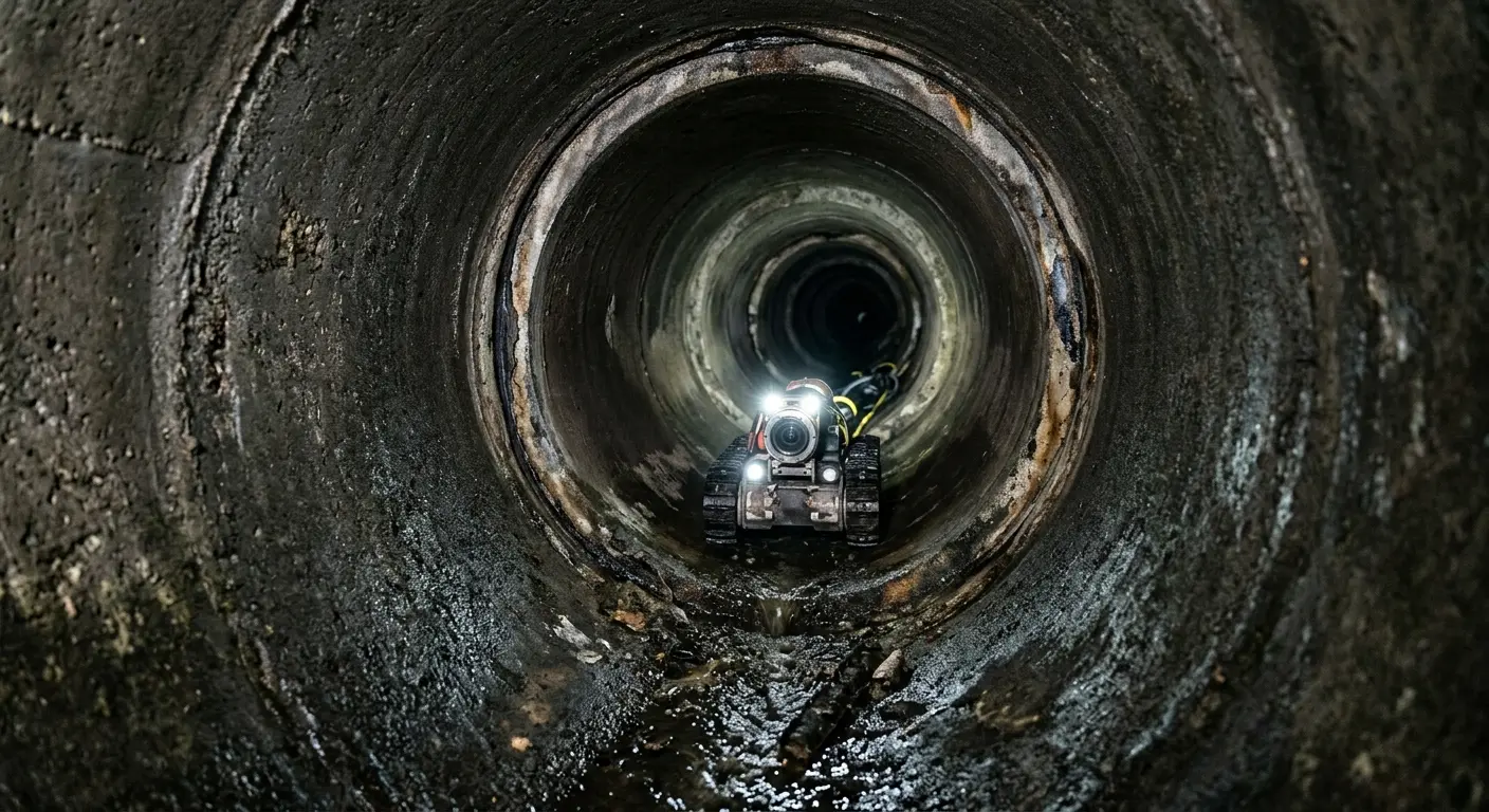 Robotic sewer camera inspecting pipe interior for Sewer Line Repair in Travelers Rest